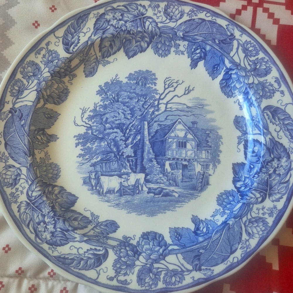Spode Blue Room Plate-Rural Scenes